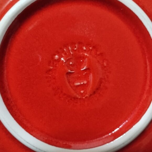 Set of 4 Waechtersbach Germany Red Heart Earthenware Coffee Cup SAUCER Plates - Picture 6 of 10